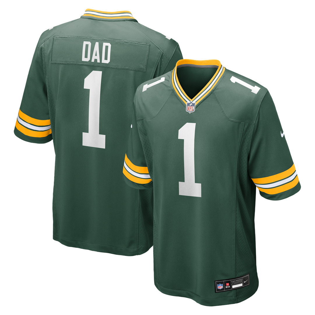 Green Bay Packers Number 1 Dad Nike Green Game Jersey
