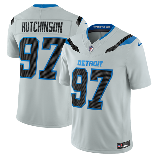 Detroit Lions Aidan Hutchinson Nike Silver 2026 Rivalries Collection Stitched Limited Jersey