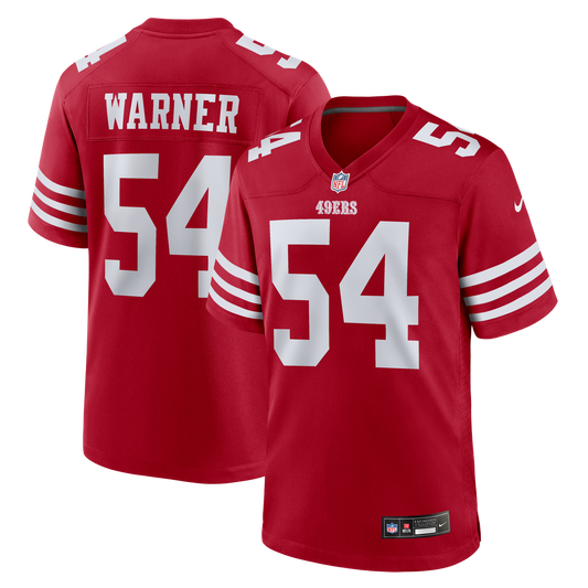 San Francisco 49ers Fred Warner Nike Scarlet Team Game Player Jersey