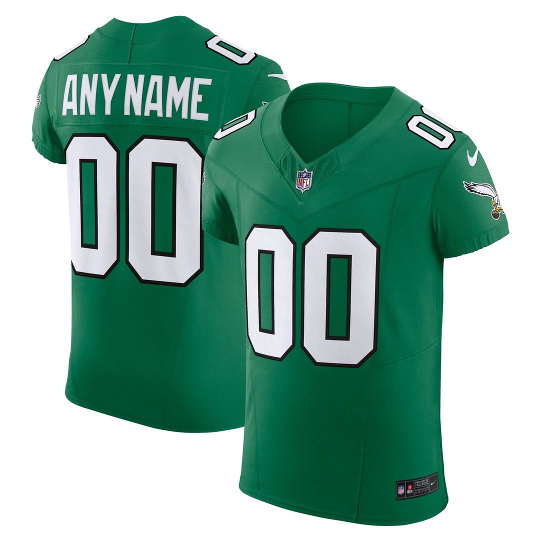 Philadelphia Eagles Nike Black Alternate Vapor F.U.S.E. Elite Custom Jersey