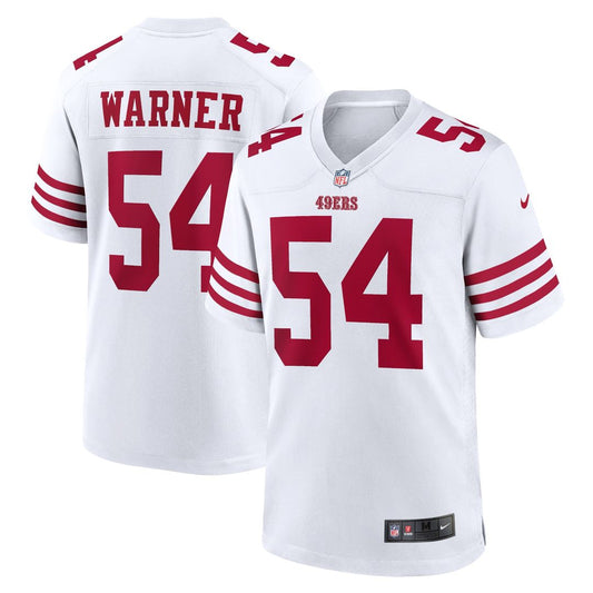 San Francisco 49ers Fred Warner Nike White Player Game Jersey