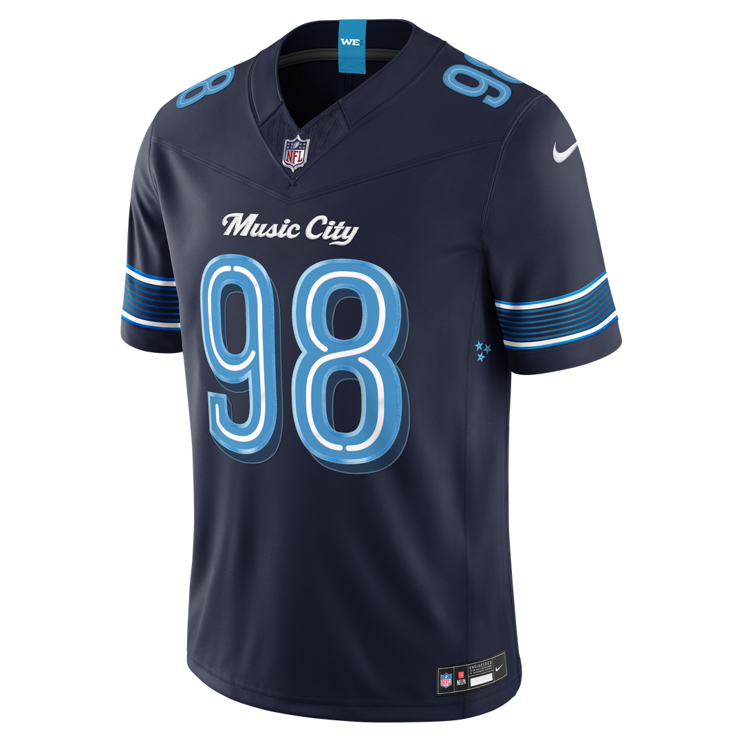 Tennessee Titans Jeffery Simmons Nike Navy 2026 Rivalries Collection Stitched Limited Jersey