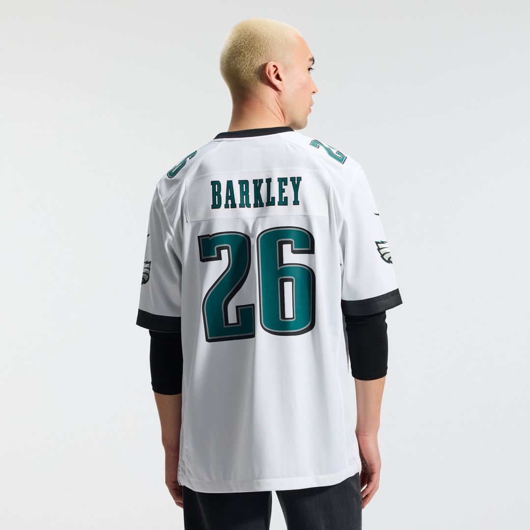 Philadelphia Eagles Saquon Barkley Nike White Game Jersey