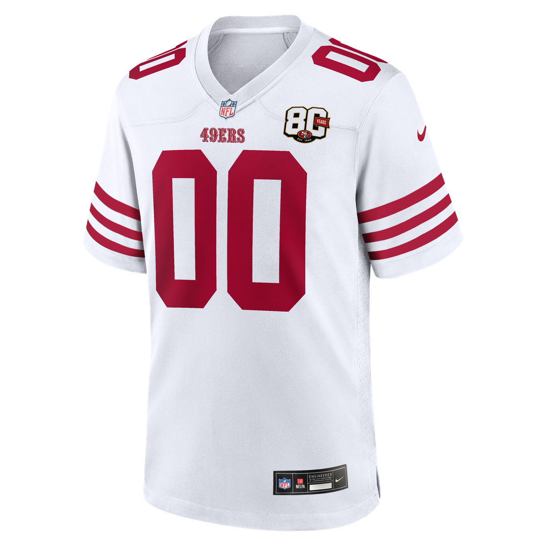 San Francisco 49ers Nike Scarlet 80th Anniversary Custom Game Jersey
