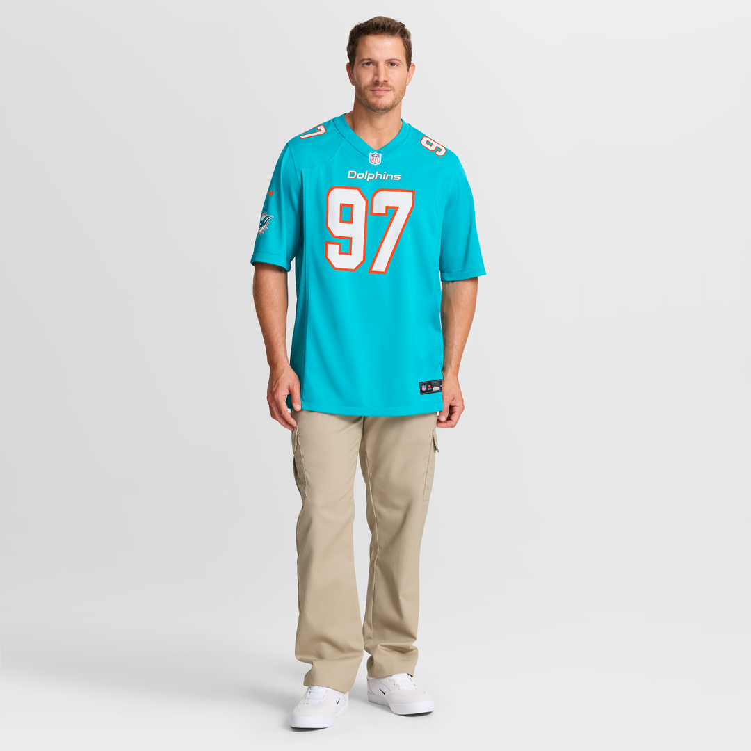 Miami Dolphins Rashard Lawrence Nike Aqua Team Game Jersey