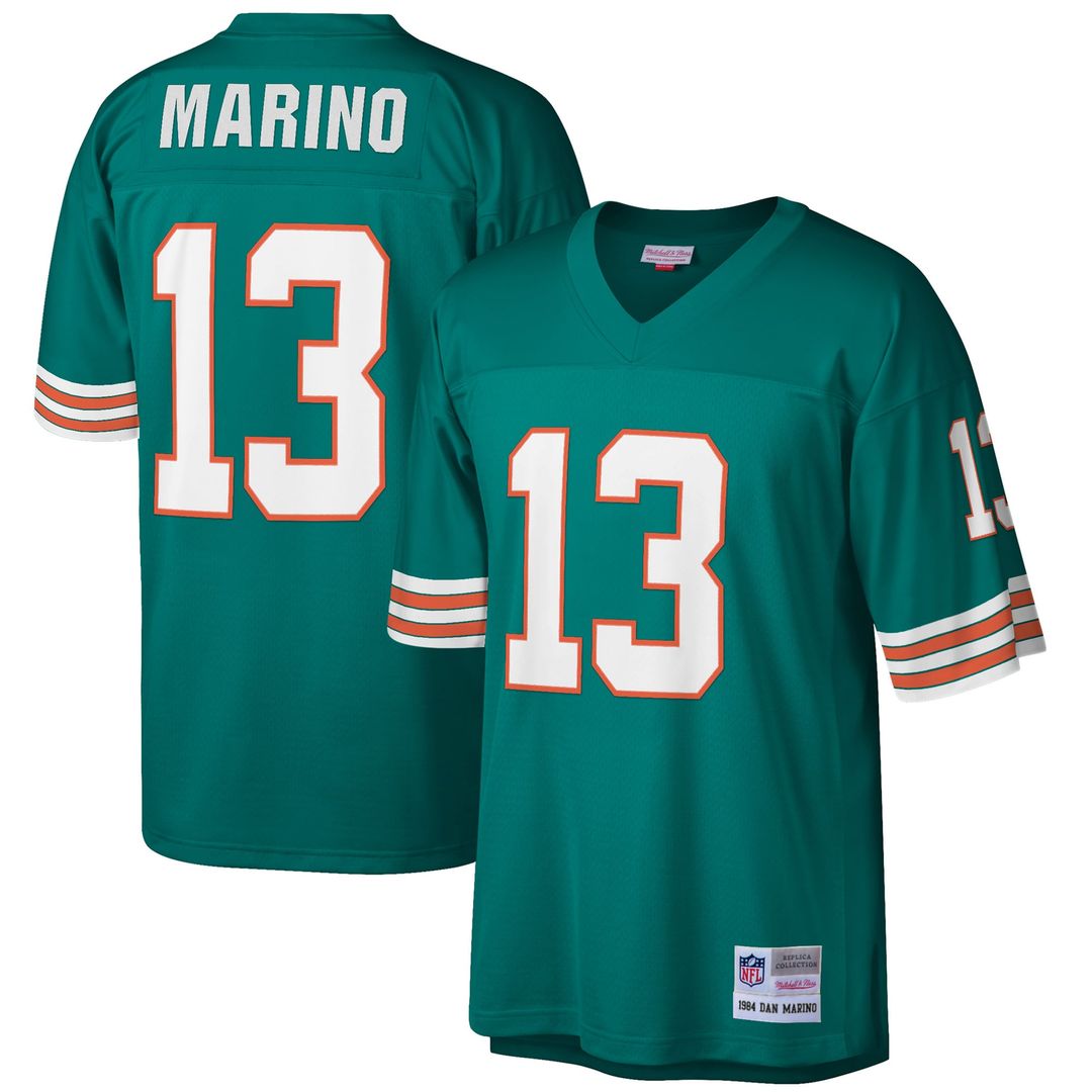 Miami Dolphins Dan Marino Mitchell & Ness White Big & Tall 1984 Retired Player Replica Jersey