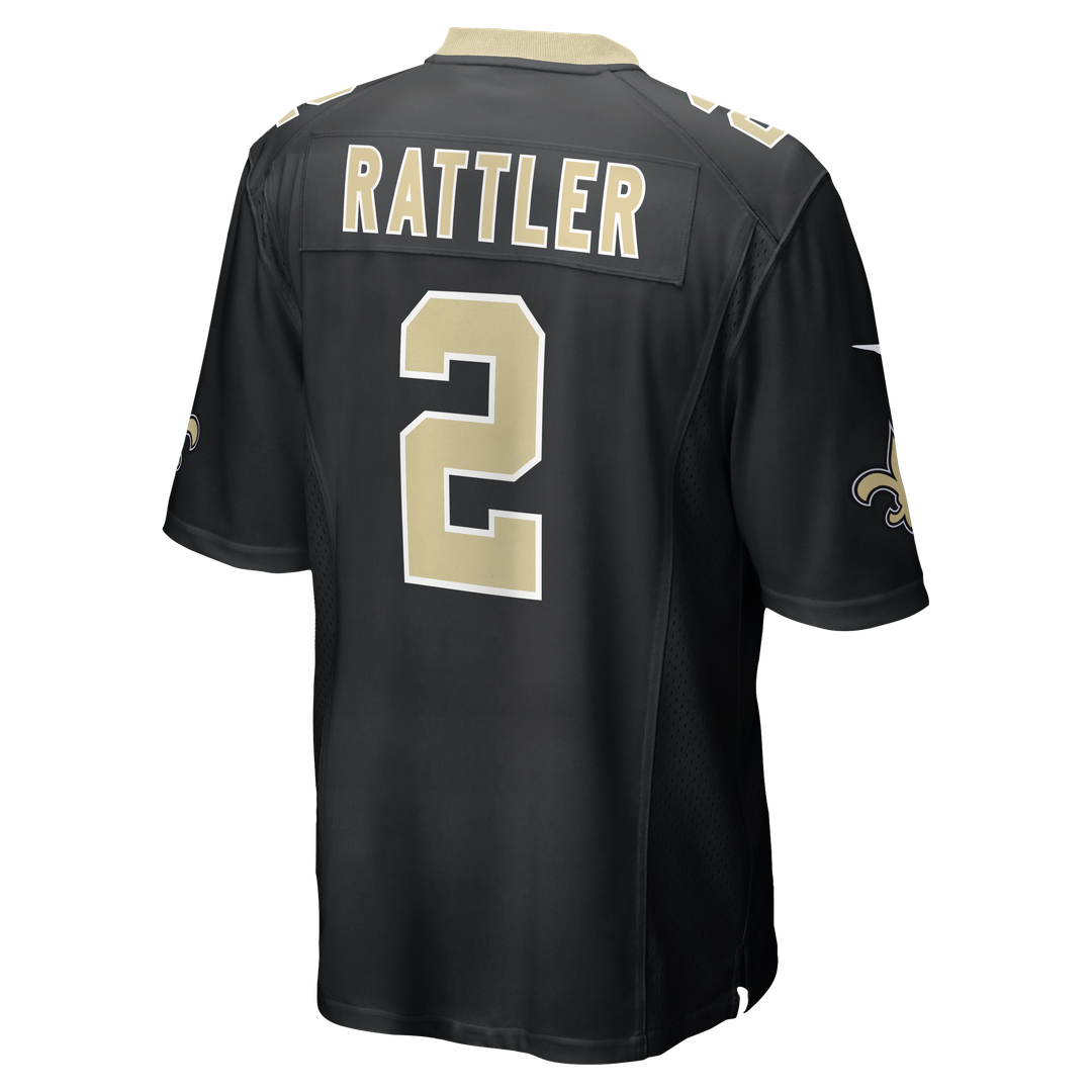 New Orleans Saints Spencer Rattler Nike Black Team Game Jersey