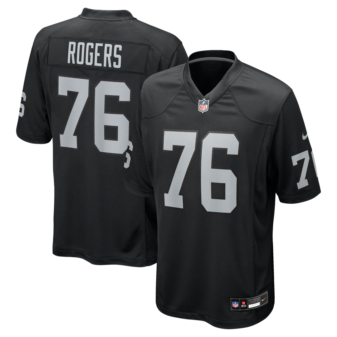 Las Vegas Raiders Caleb Rogers Nike Black Team Game Jersey