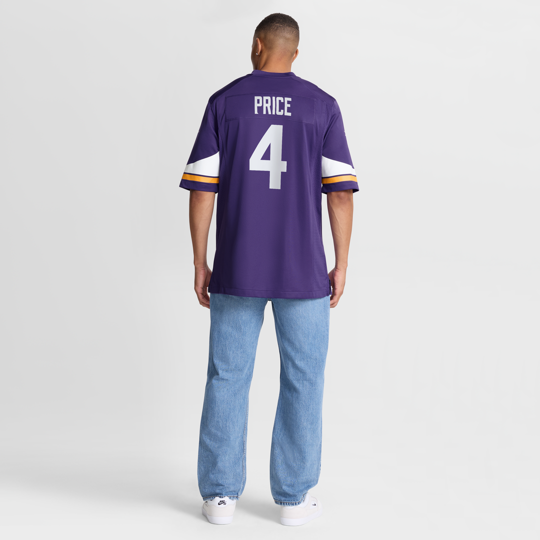 Minnesota Vikings Myles Price Nike Purple Team Game Jersey
