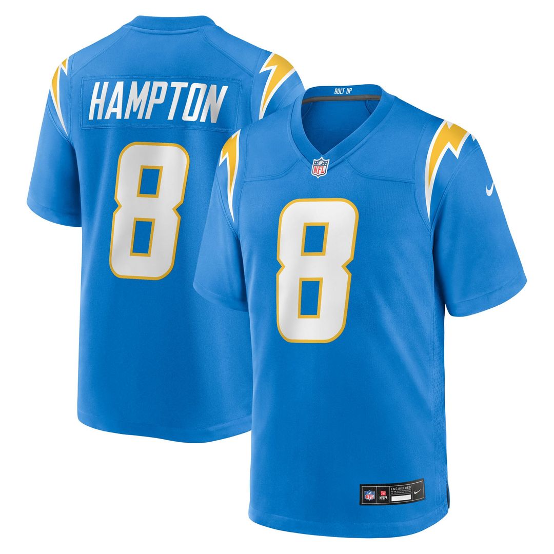 Los Angeles Chargers Omarion Hampton Nike Navy Alternate Super Chargers Game Player Jersey