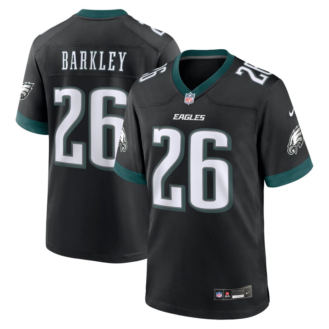 Philadelphia Eagles Saquon Barkley Nike Black Alternate Game Jersey