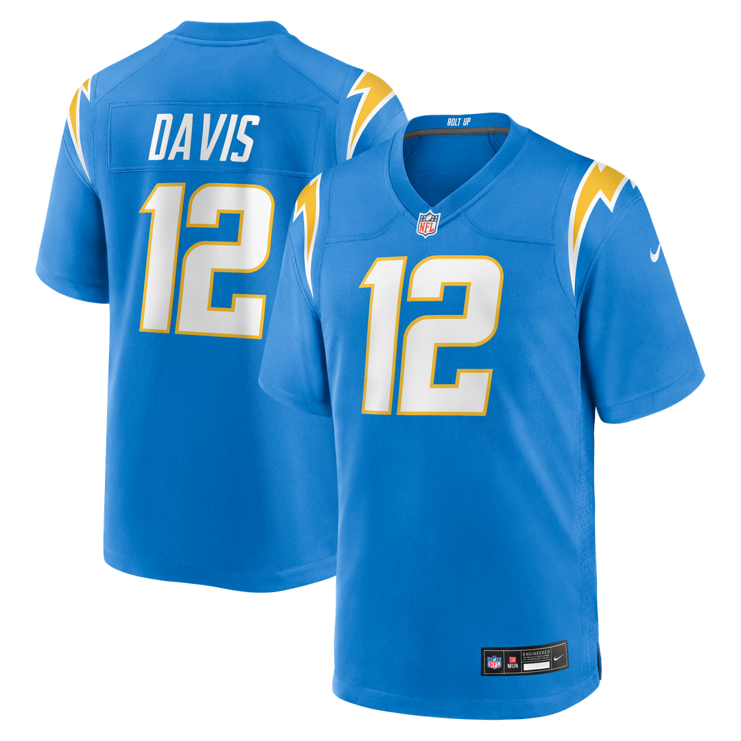 Los Angeles Chargers Derius Davis Nike Powder Blue Team Game Jersey