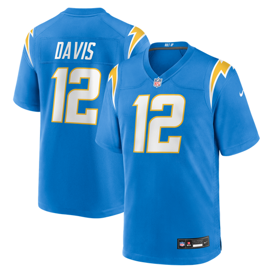 Los Angeles Chargers Derius Davis Nike Powder Blue Team Game Jersey