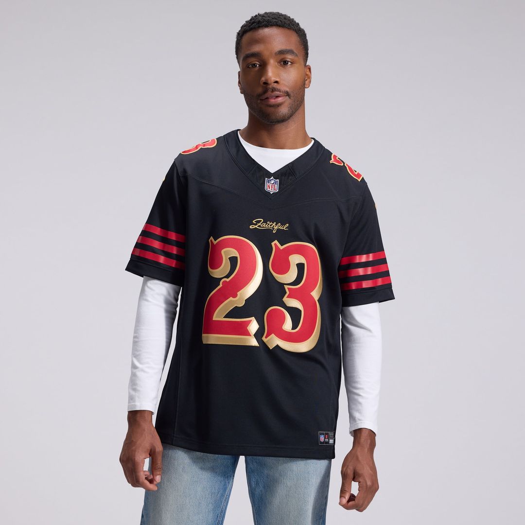 San Francisco 49ers Christian McCaffrey Nike Black Rivalries Collection Stitched Limited Jersey