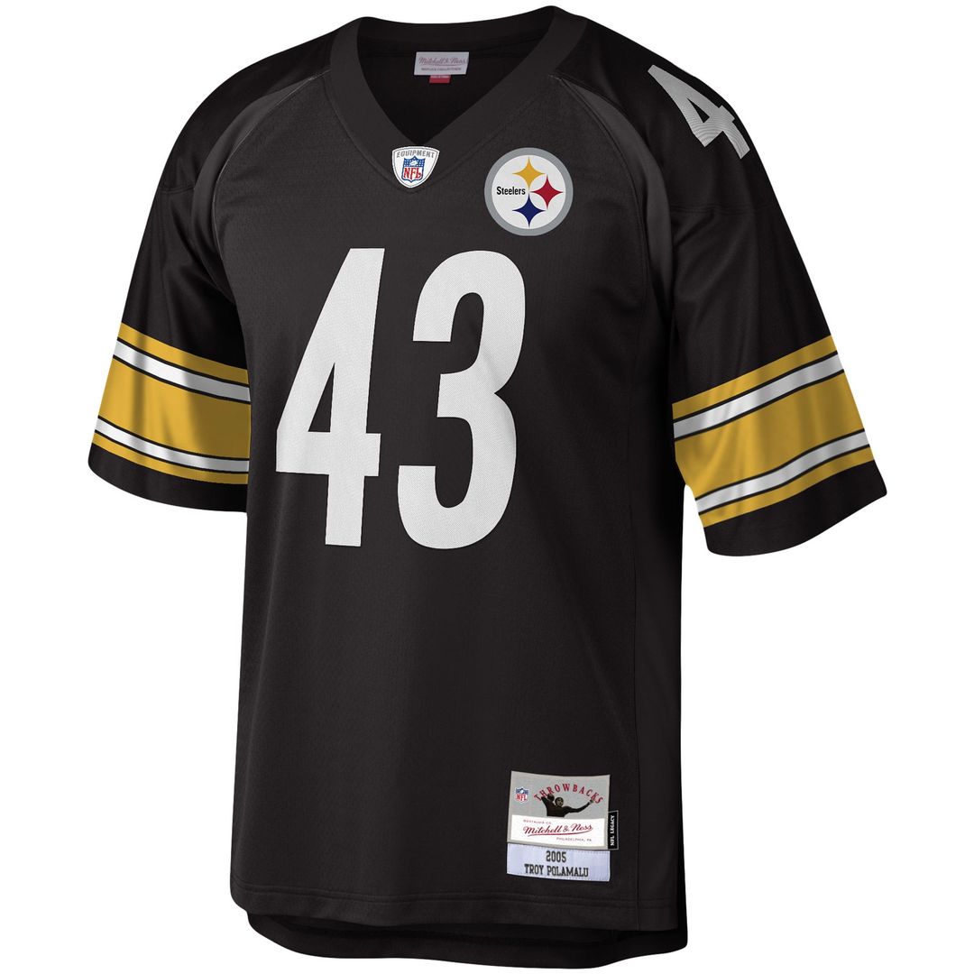 Pittsburgh Steelers Troy Polamalu Mitchell & Ness Black Legacy Replica Jersey