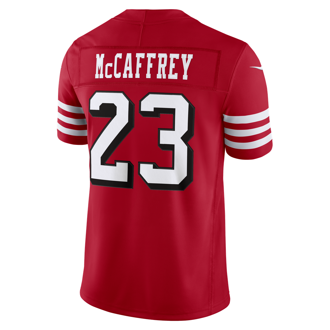 San Francisco 49ers Christian McCaffrey Nike Scarlet Alternate Vapor F.U.S.E. Stitched Limited Jersey