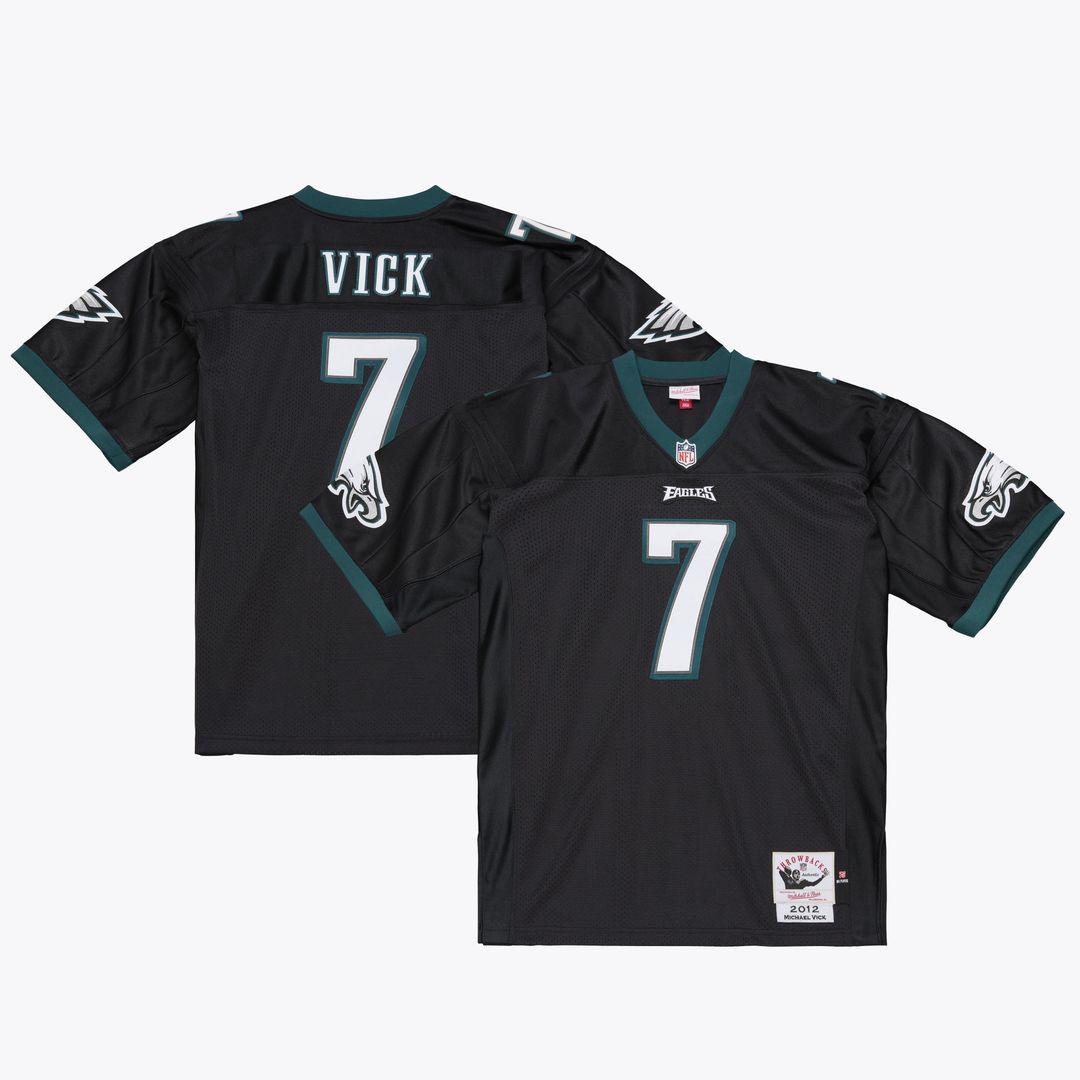 Philadelphia Eagles Michael Vick Mitchell & Ness Black 2012 Authentic Throwback Jersey