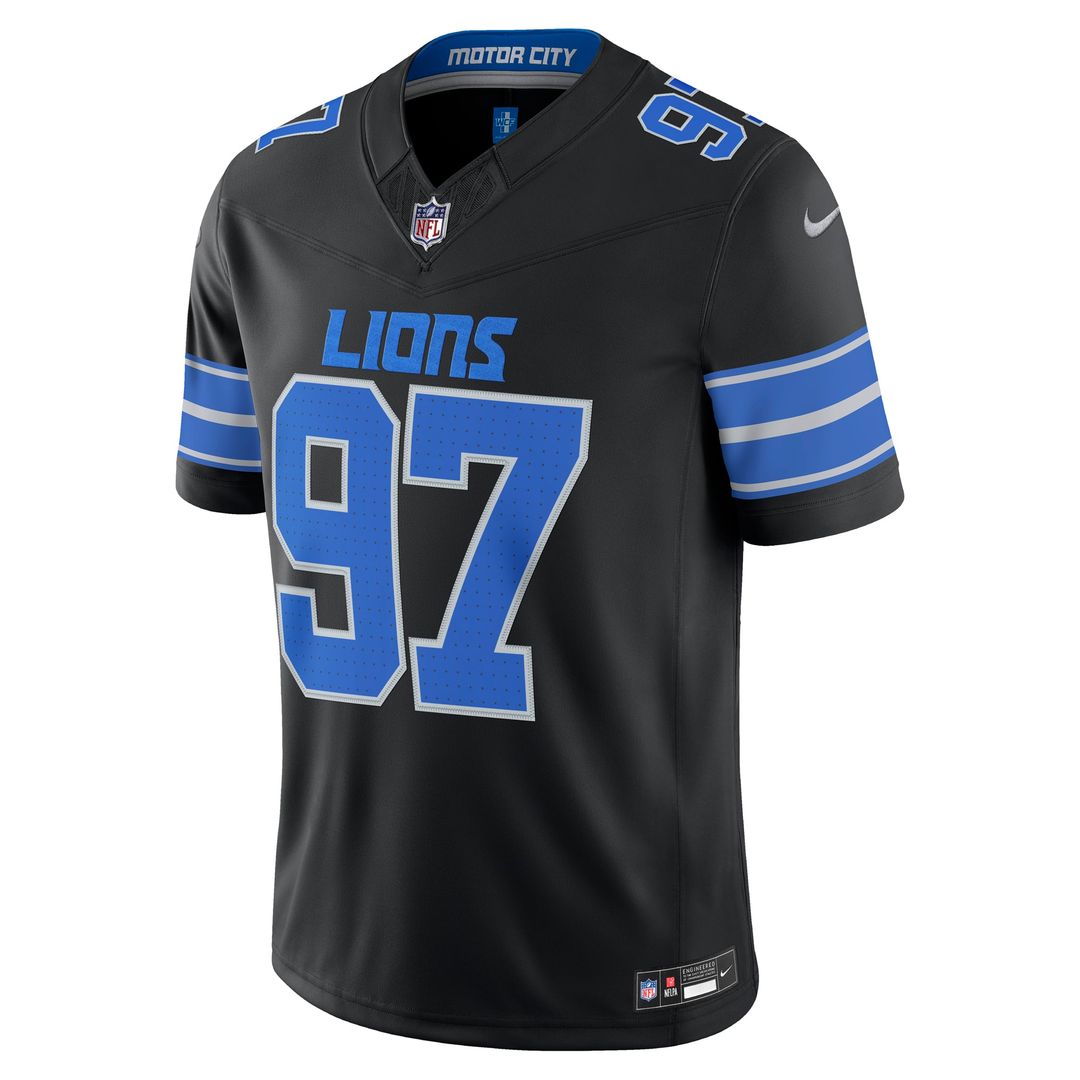 Detroit Lions Aidan Hutchinson Nike Blue Team Vapor F.U.S.E. Stitched Limited Jersey