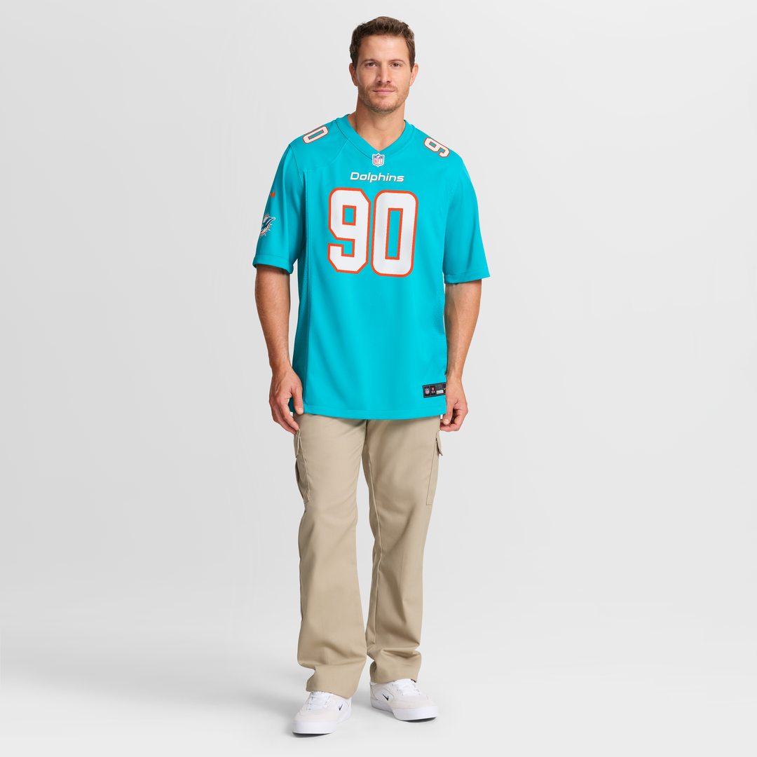 Miami Dolphins Kenneth Grant Nike Aqua Team Game Jersey