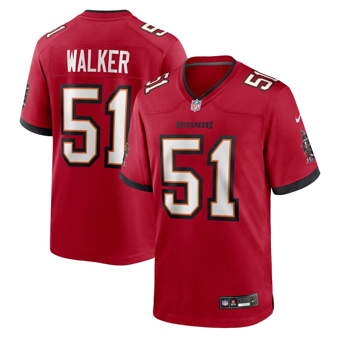 Tampa Bay Buccaneers David Walker Nike Red Team Game Jersey