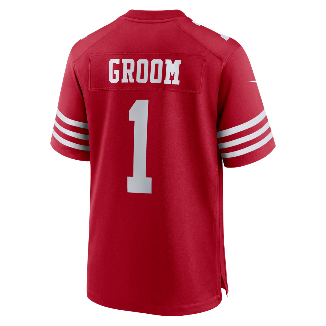 San Francisco 49ers Number 1 Groom Nike Scarlet Game Jersey