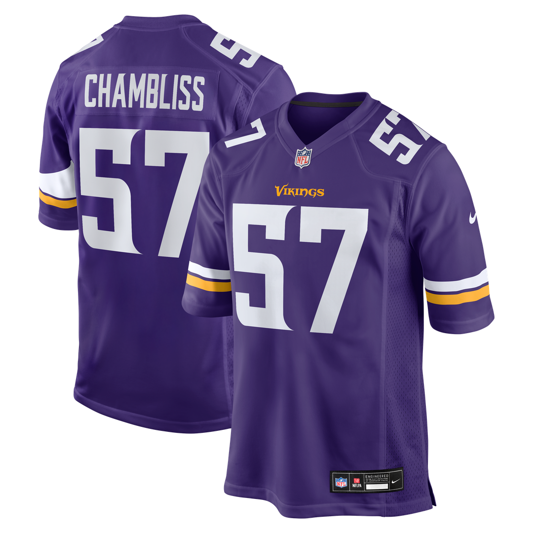 Minnesota Vikings Chaz Chambliss Nike Purple Team Game Jersey