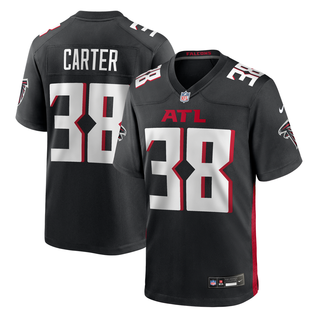 Atlanta Falcons Nathan Carter Nike Black Team Game Jersey