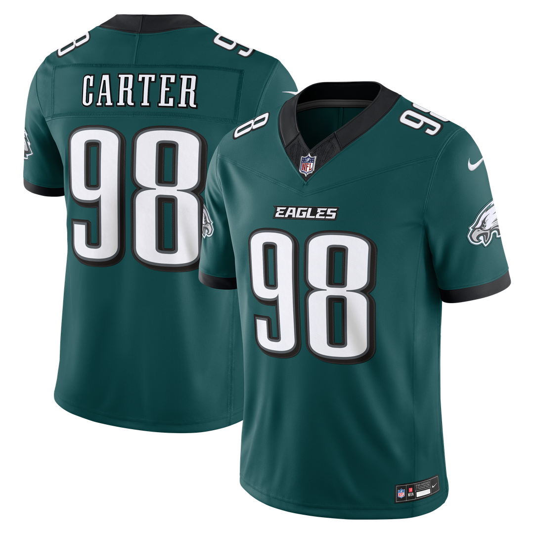 Philadelphia Eagles Jalen Carter Nike Kelly Green Alternate Vapor F.U.S.E. Stitched Limited Jersey