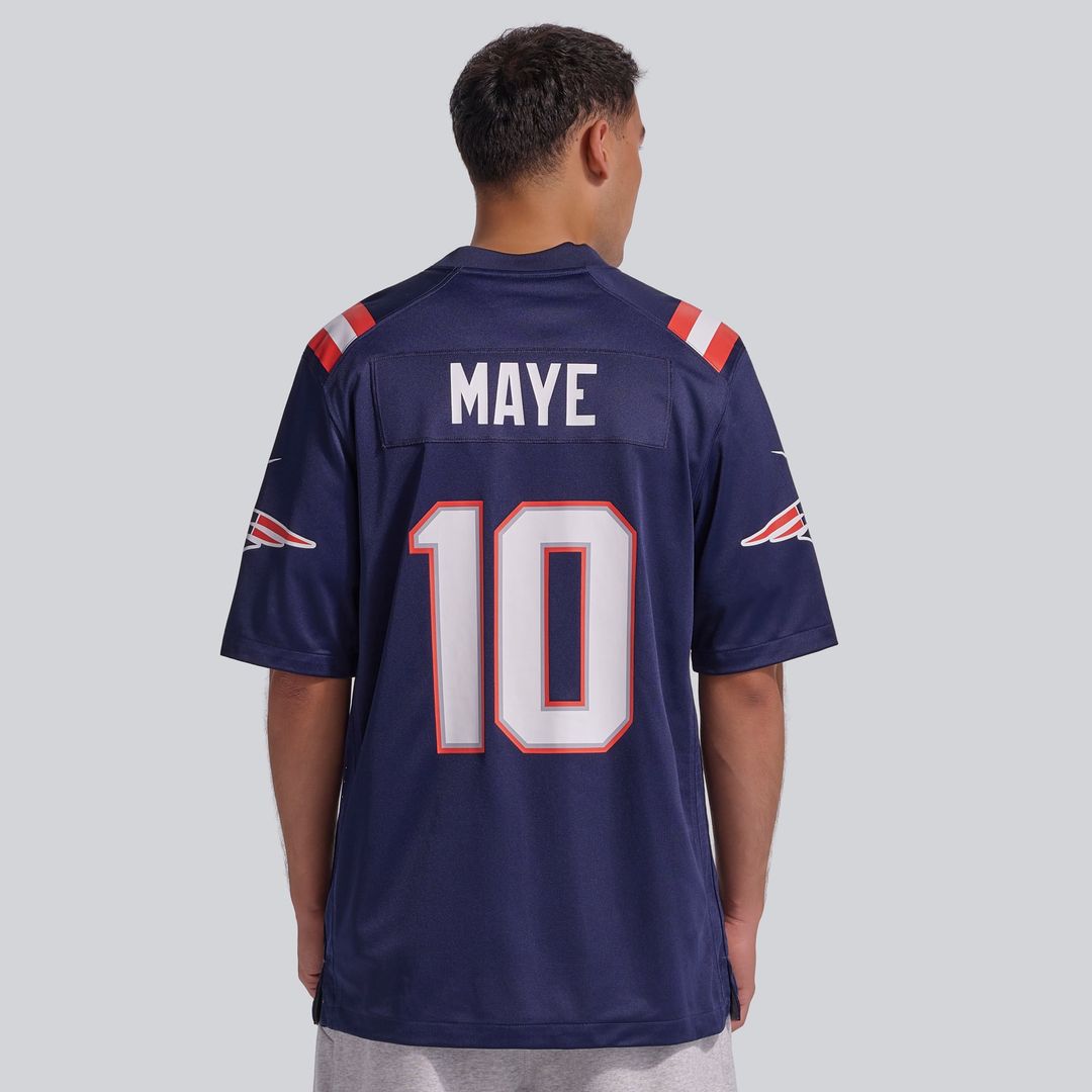 New England Patriots Drake Maye Nike White Player Game Jersey