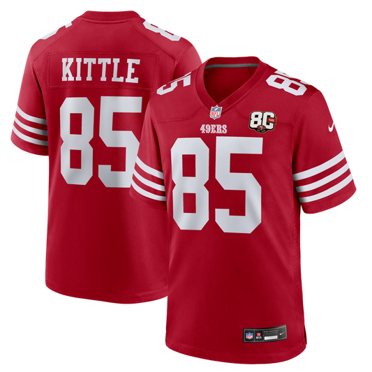 San Francisco 49ers George Kittle Nike Scarlet 80th Anniversary Game Jersey