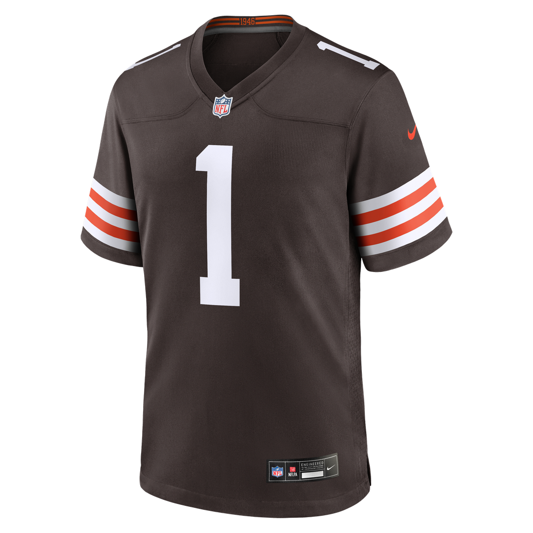 Cleveland Browns Number 1 Dad Nike Brown Game Jersey