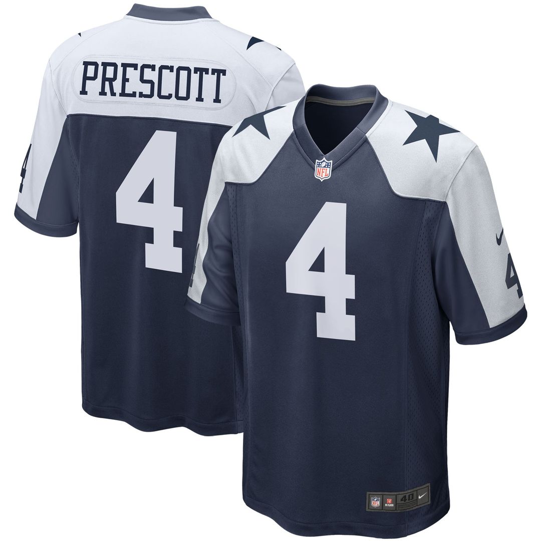 Dallas Cowboys Dak Prescott Nike Navy Alternate Game Team Jersey