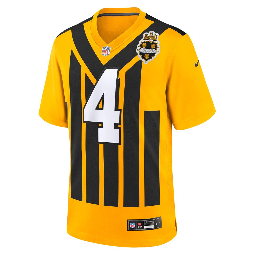 Pittsburgh Steelers DK Metcalf Nike Gold Alternate 1933 Throwback Game Jersey