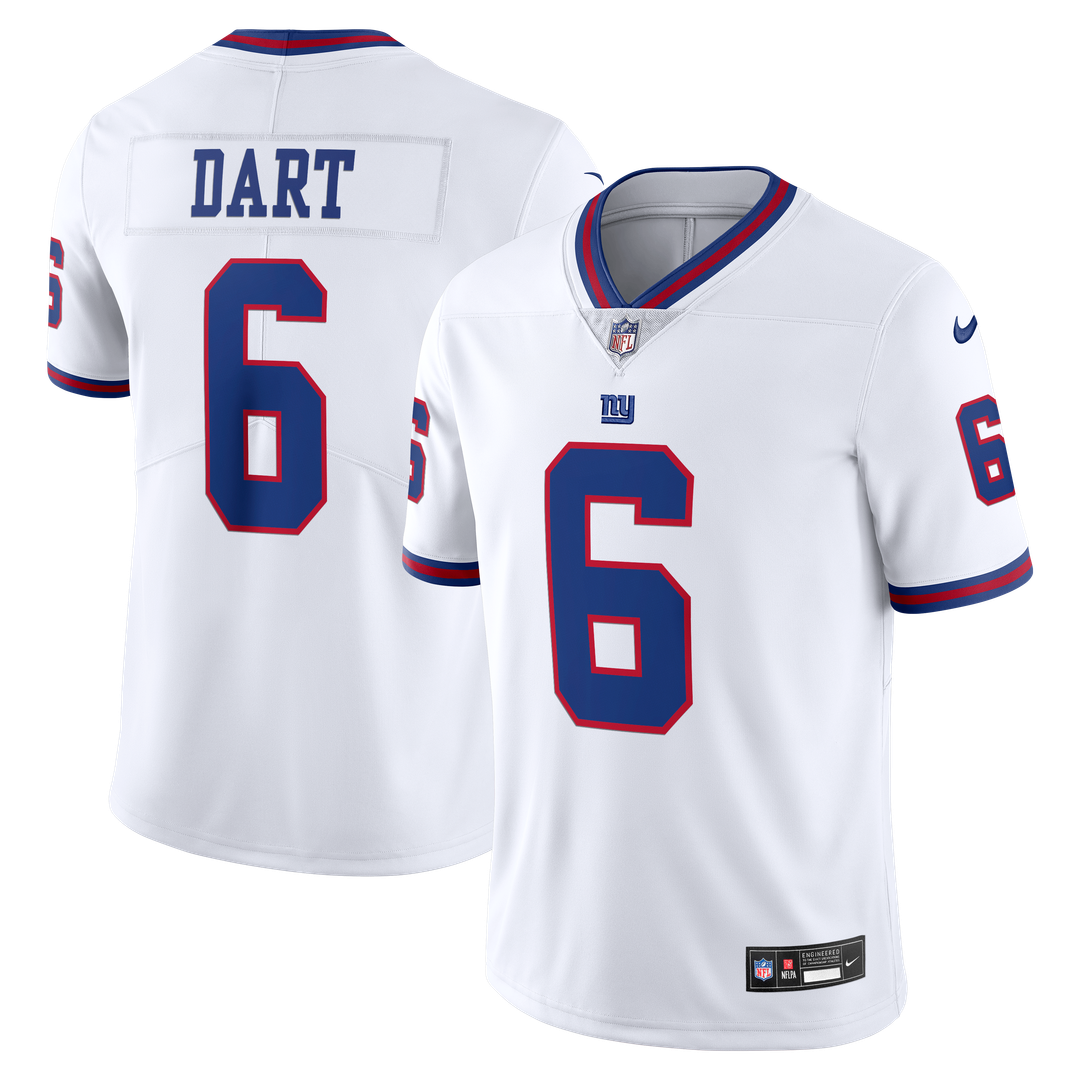 New York Giants Jaxson Dart Nike White Vintage White Vapor Untouchable Stitched Limited Jersey