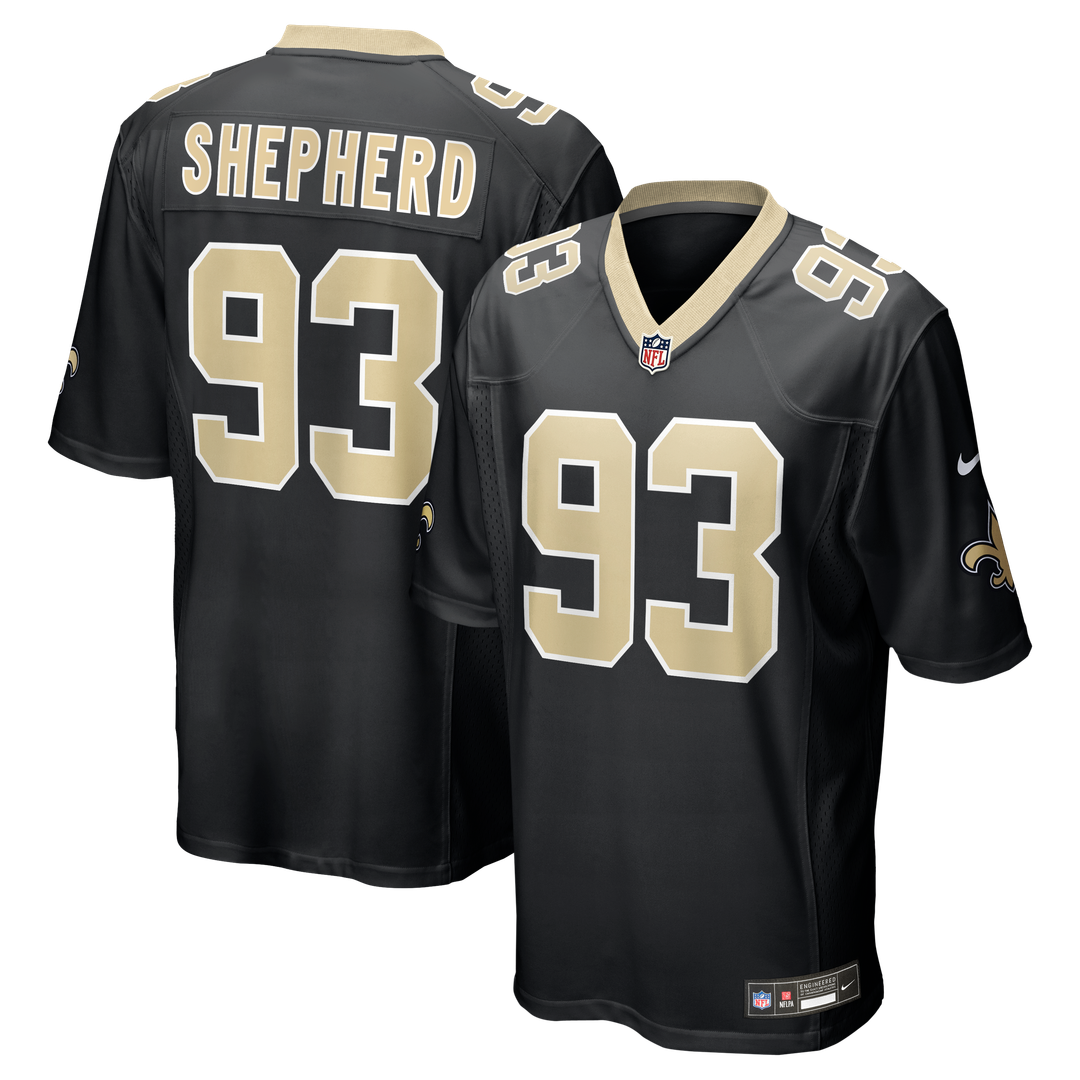 New Orleans Saints Nathan Shepherd Nike Black Game Jersey