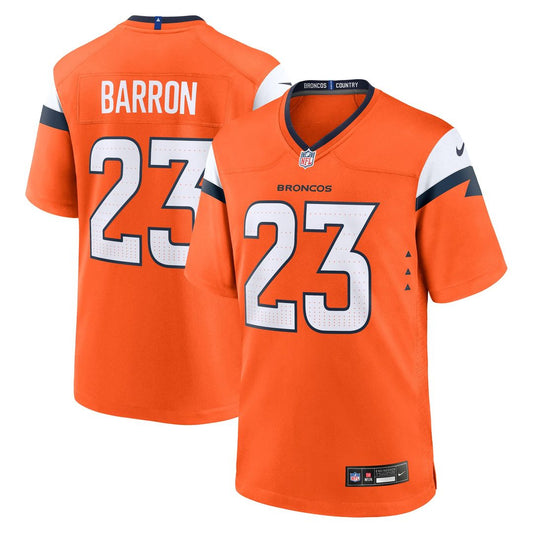 Denver Broncos Jahdae Barron Nike Orange Game Player Jersey