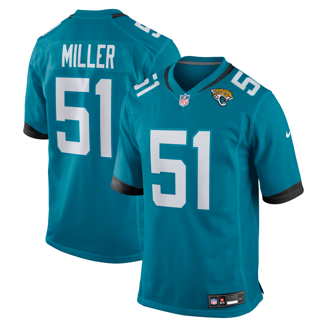 Jacksonville Jaguars Ventrell Miller Nike Teal Game Jersey