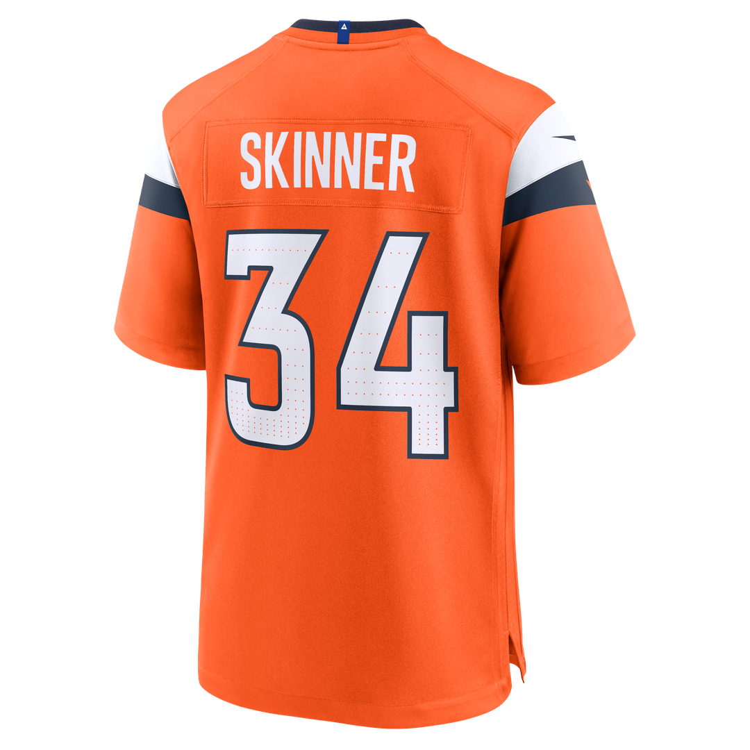 Denver Broncos JL Skinner Nike Orange Team Game Jersey