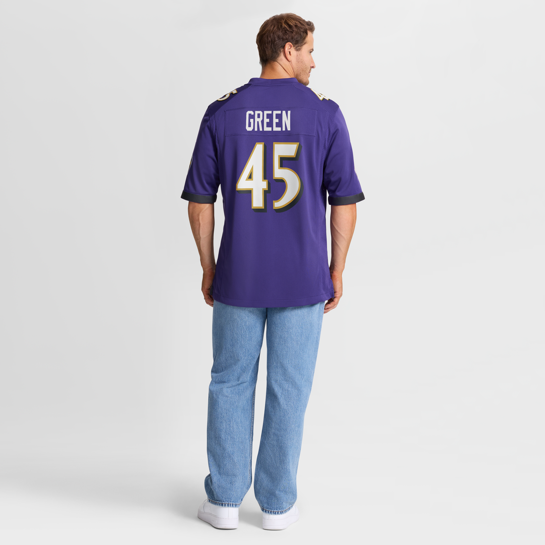 Baltimore Ravens Mike Green Nike Purple Team Game Jersey