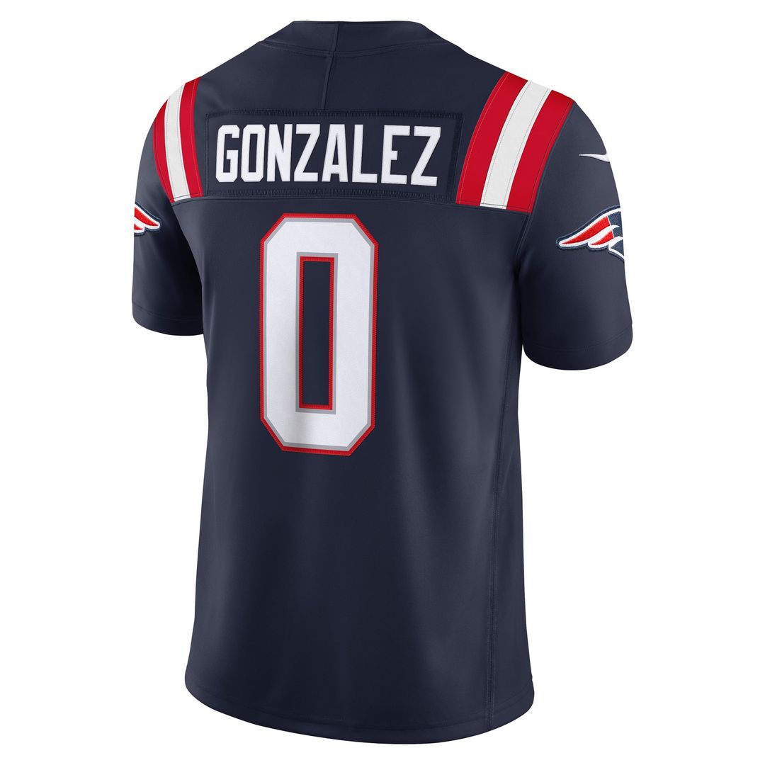 New England Patriots Christian Gonzalez Nike White Vapor F.U.S.E. Stitched Limited Jersey