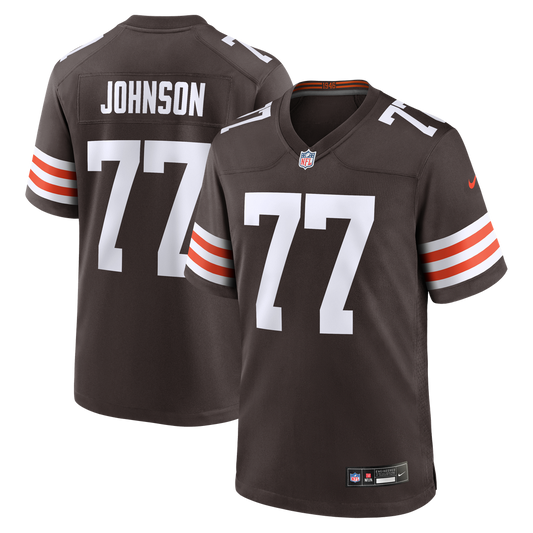 Cleveland Browns Zion Johnson Nike Brown Team Game Jersey