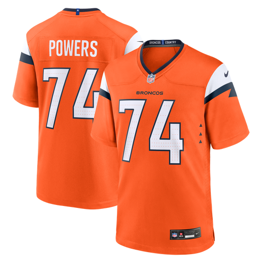 Denver Broncos Ben Powers Nike Orange Team Game Jersey