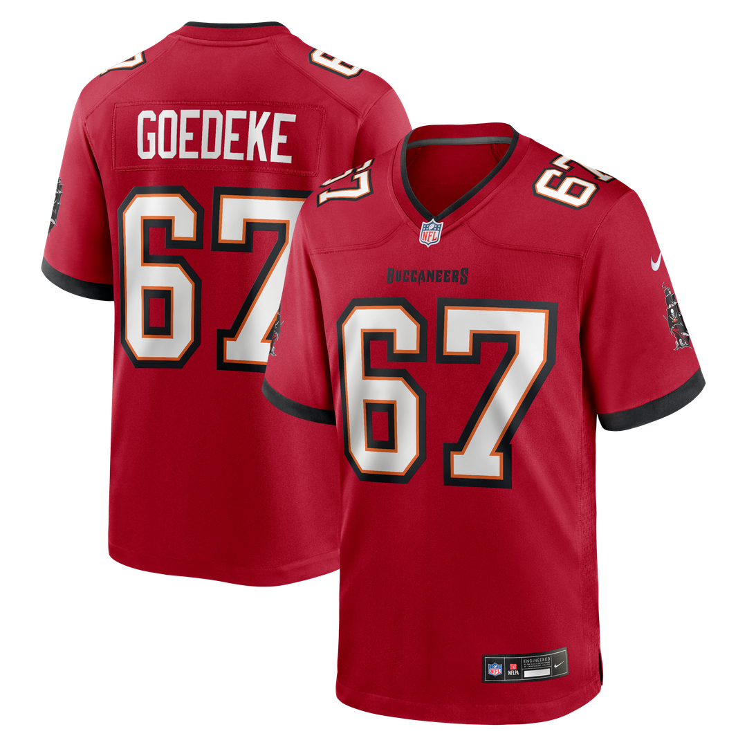 Tampa Bay Buccaneers Luke Goedeke Nike Red Game Player Jersey