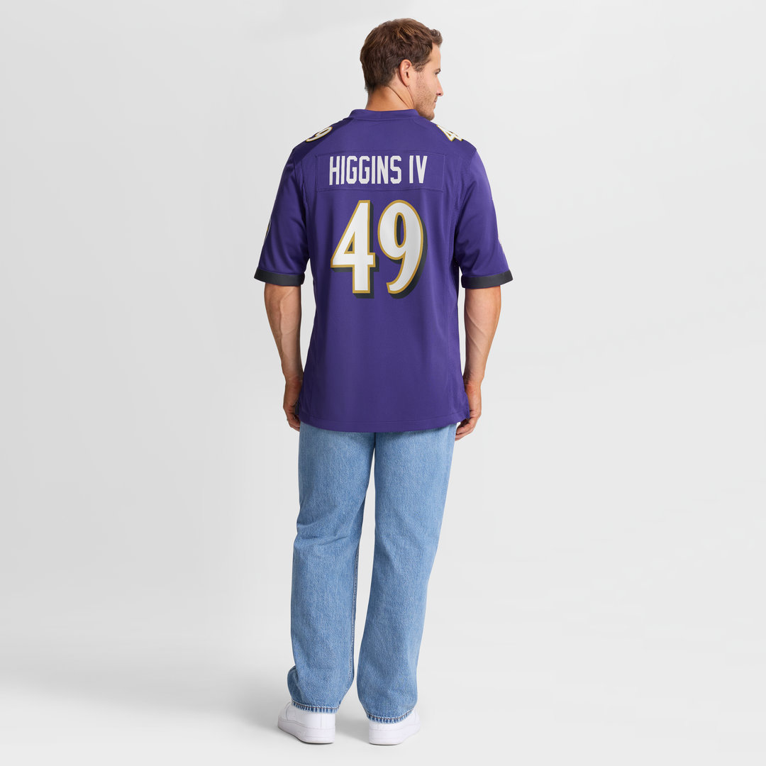 Baltimore Ravens Jay Higgins IV Nike Purple Team Game Jersey