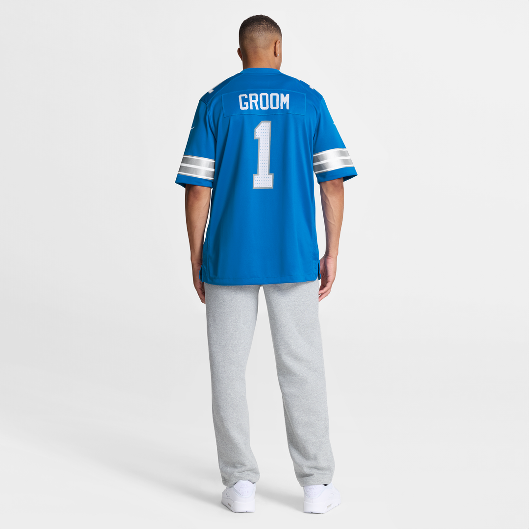 Detroit Lions Number 1 Groom Nike Blue Game Jersey