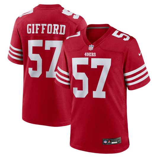 San Francisco 49ers Luke Gifford Nike Scarlet Team Game Jersey
