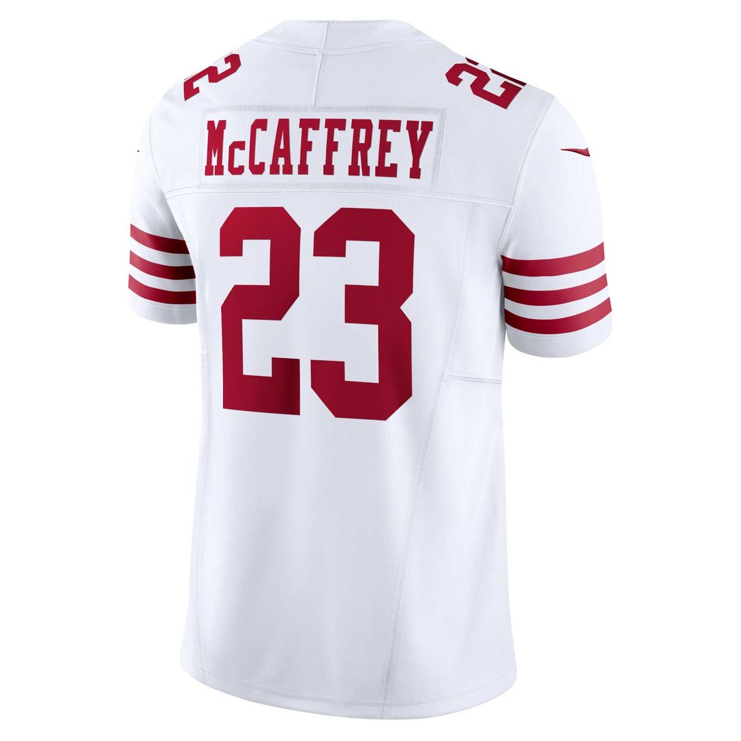 San Francisco 49ers Christian McCaffrey Nike White Vapor F.U.S.E. Limited Jersey
