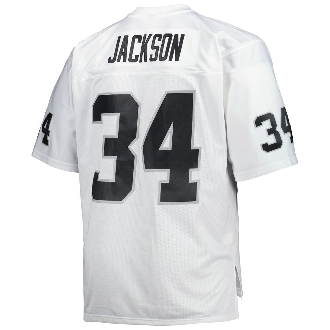 Las Vegas Raiders Bo Jackson Mitchell & Ness White Big & Tall 1988 Retired Player Replica Jersey