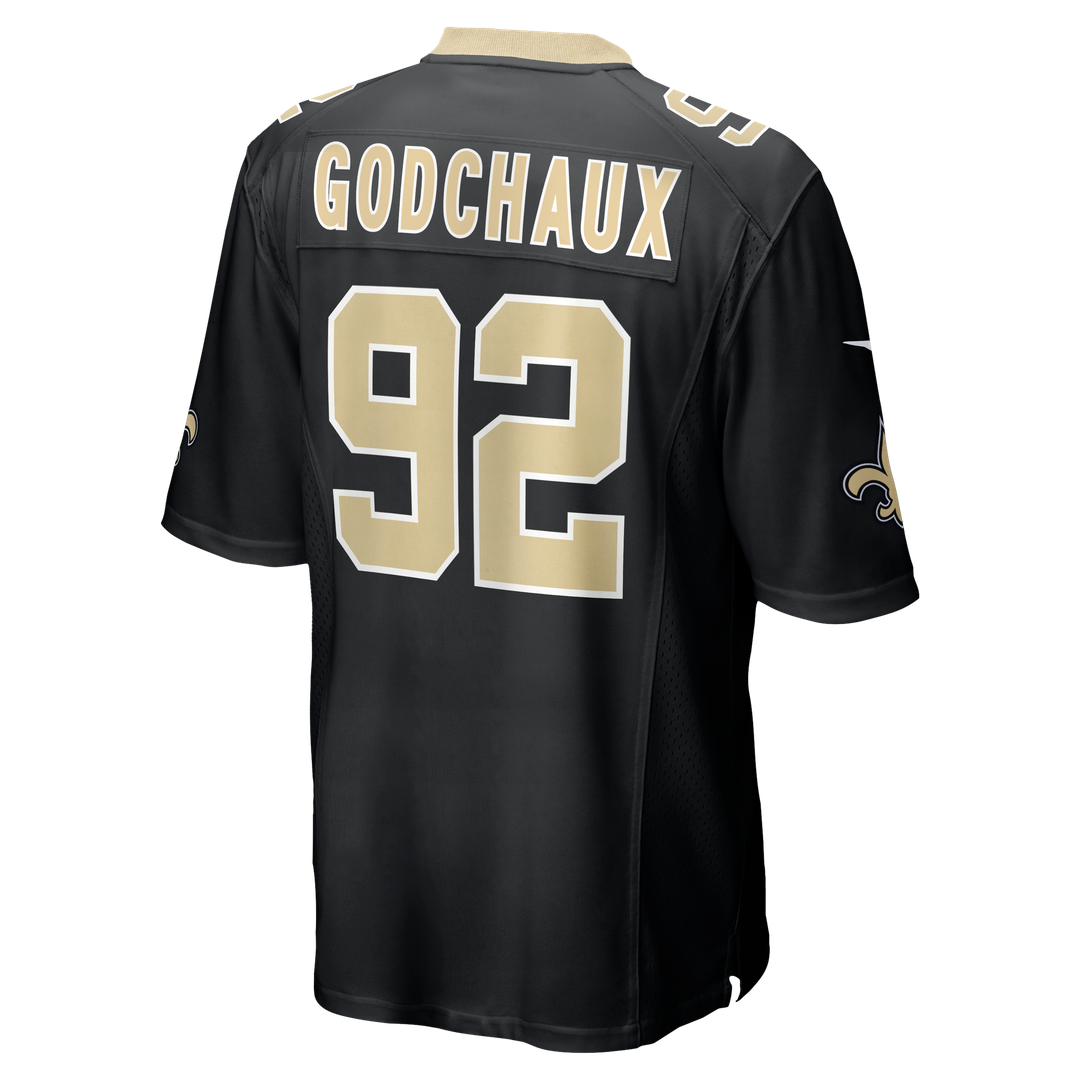 New Orleans Saints Davon Godchaux Nike Black Team Game Jersey