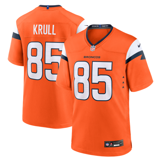 Denver Broncos Lucas Krull Nike Orange Team Game Jersey
